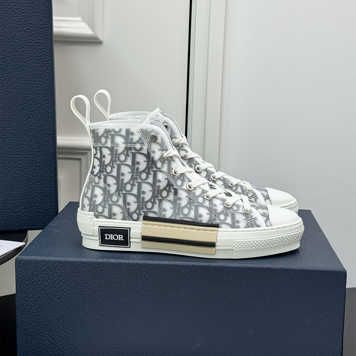 Dior B23 League haute (Toile Dior Oblique blanc et noir) – Image 2