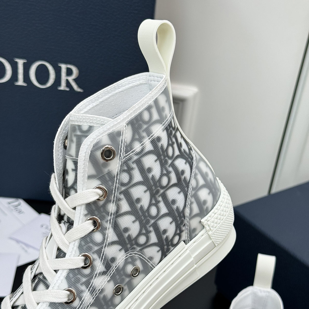 Dior B23 League haute (Toile Dior Oblique blanc et noir) – Image 4
